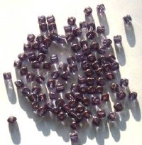 100 4mm Amethyst Lustre Glass Cube Beads
